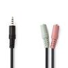 CAVO SDOPPIATORE NEDIS CAGP22150BK02 PER MICROFONO E CUFFIA JACK 3,5 MM PER SMARTPHONE